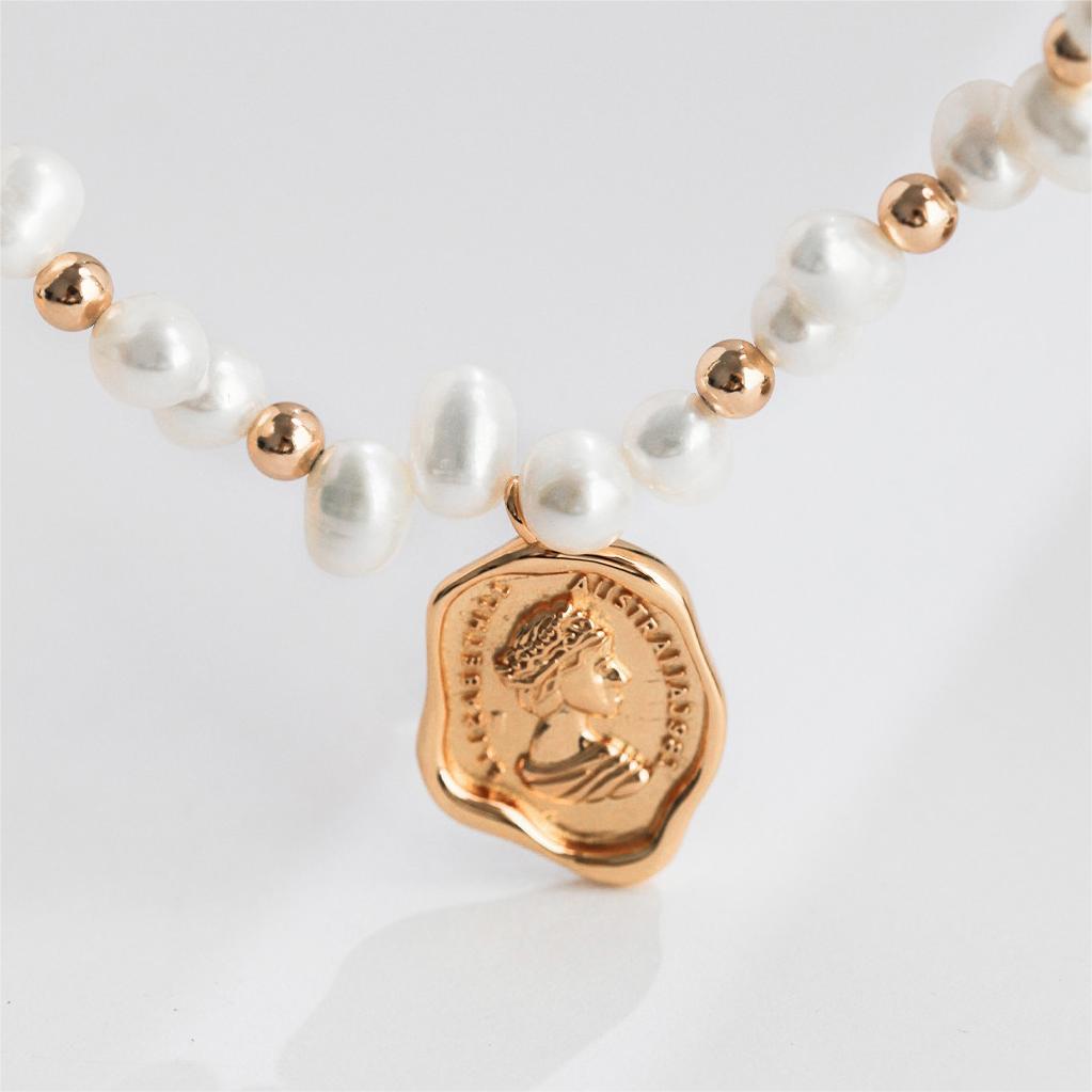 Elizabeth Stamp Baroque Pearl Necklace