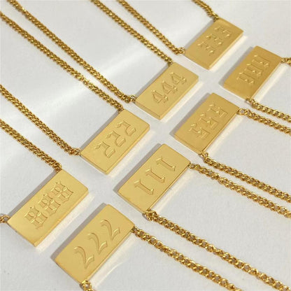 18K Gold Angel Number Necklace