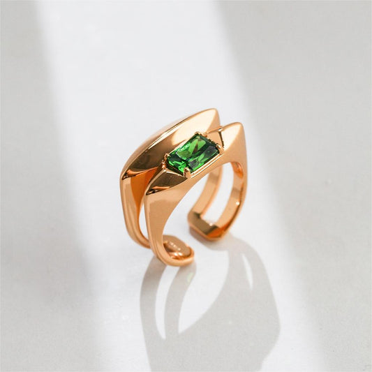 Aria Gold Green Zircon Ring
