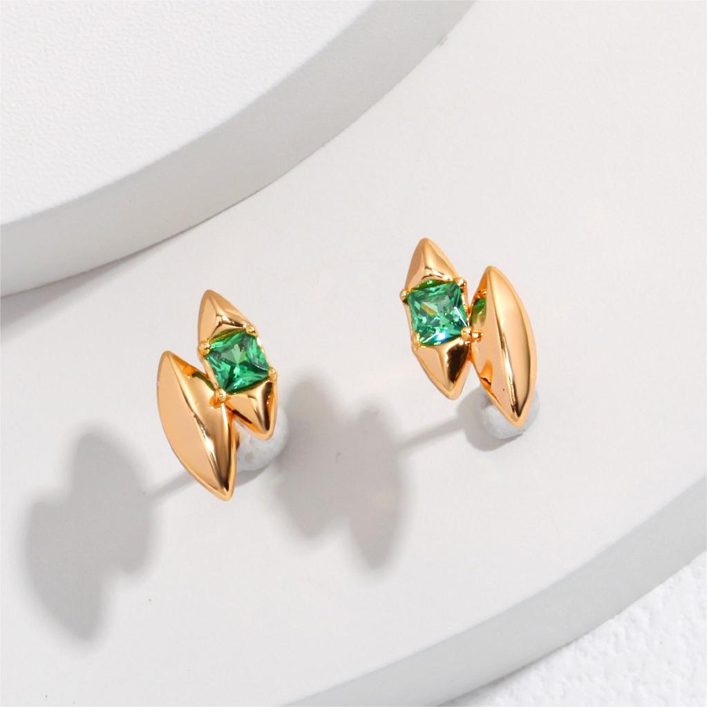 Aria Green Zircon Stud Earrings