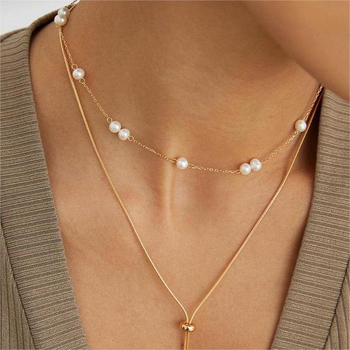 925 Sterling Silver Freshwater Cultured Pearl Necklace For Baby Girls 12