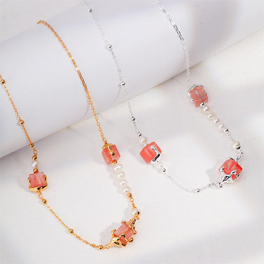 Bittersweet Strawberry Cube Necklace
