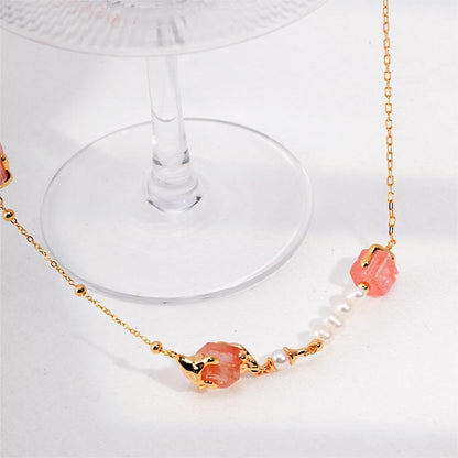 Bittersweet Strawberry Cube Necklace