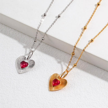 Sweet Nothing Heart Ruby Necklace