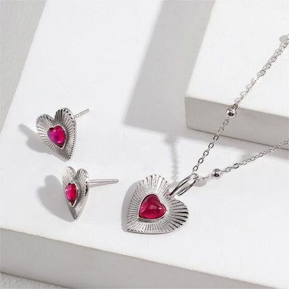 Sweet Nothing Heart Ruby Necklace